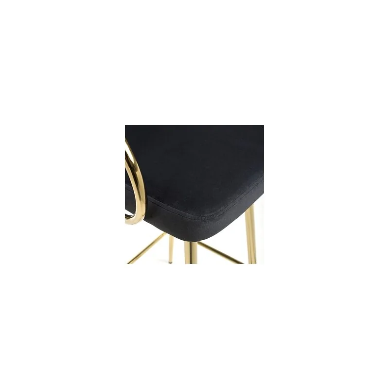 Volero Brushed Velvet Black Bar Stool image 7