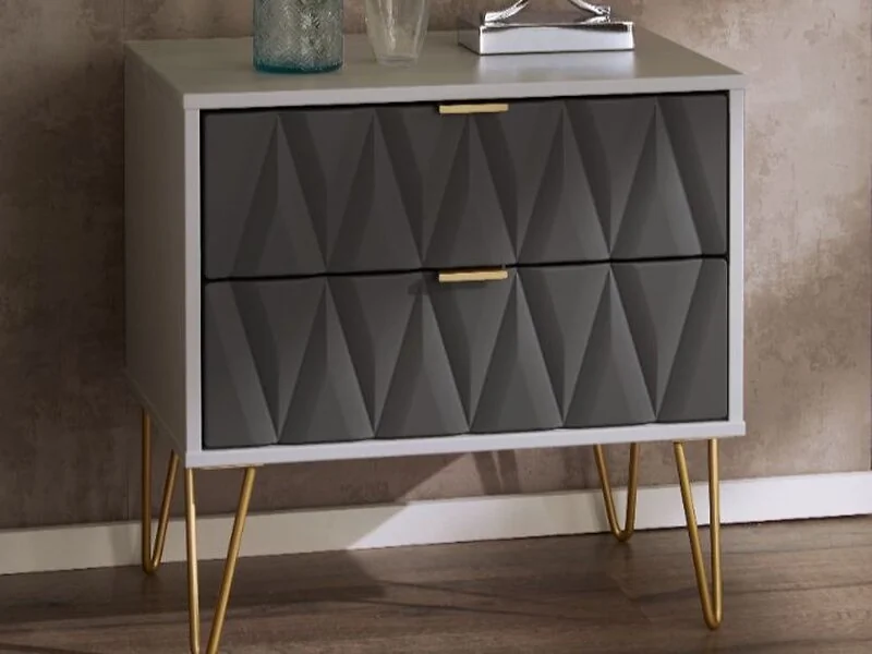 Welcome Furniture Diamond 2 Drawer Midi Chest Storage Cabinet