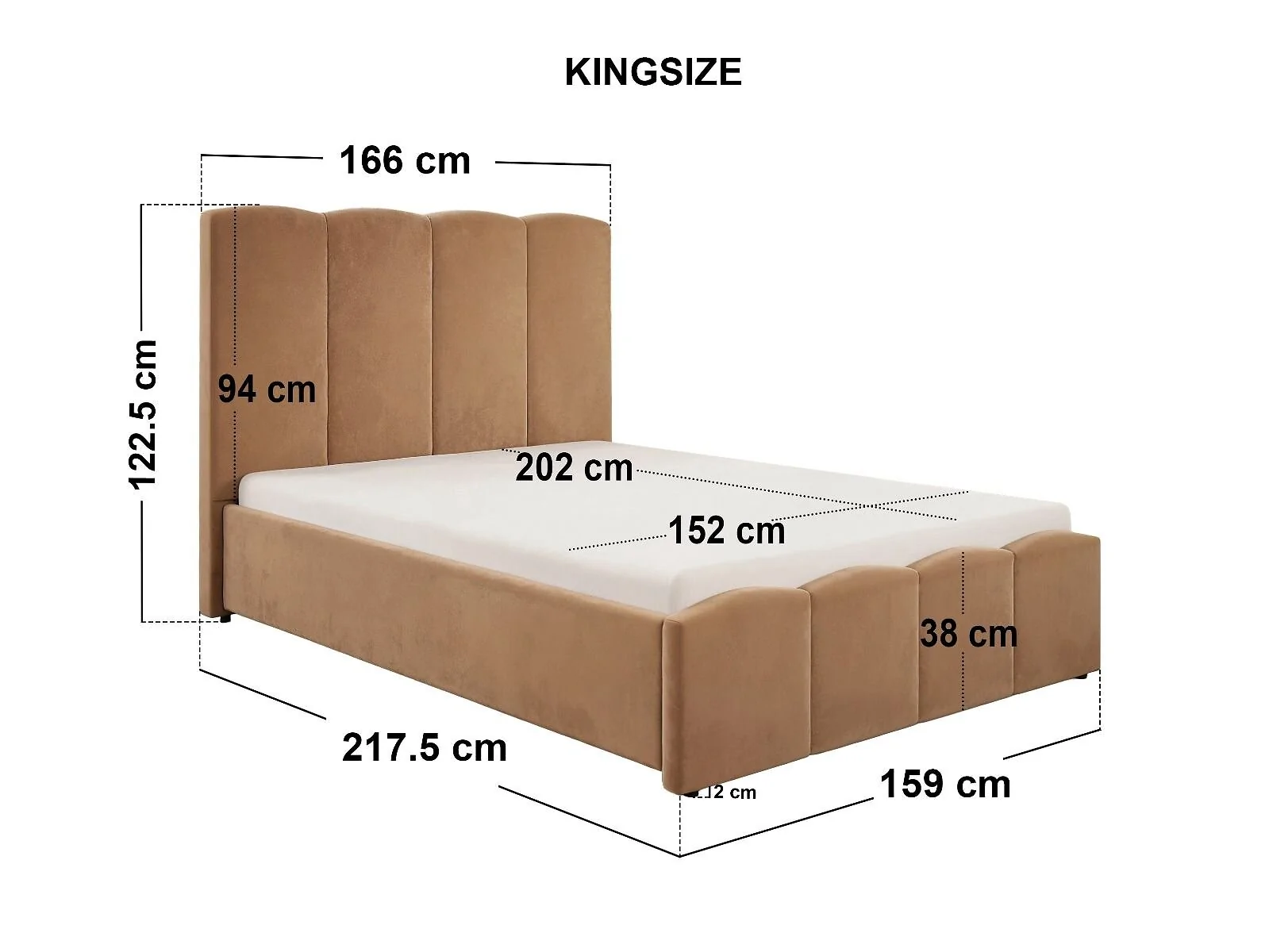 SOLACE+CO Enrica Velvet Upholstered Panel Bed Frame – view 9