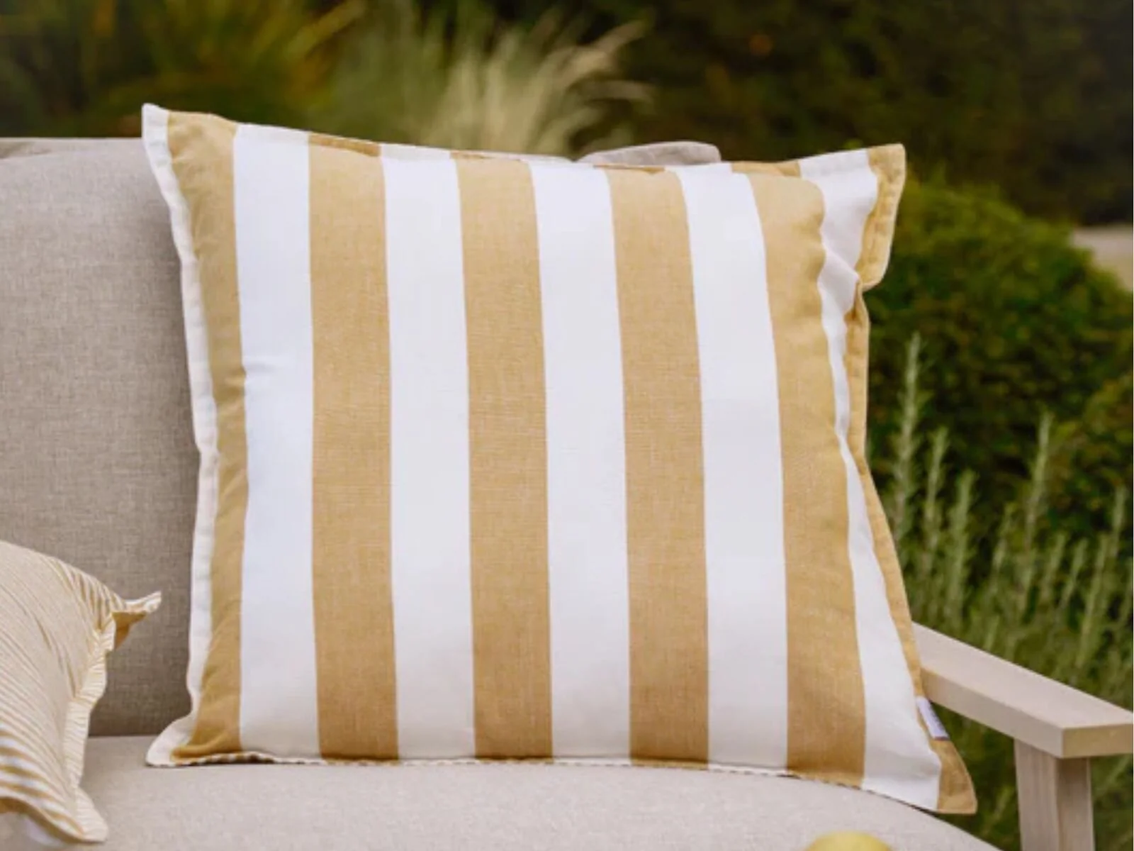 Yard Hayle 50 x 50cm striped 100% cotton outdoor cushion with reversible design