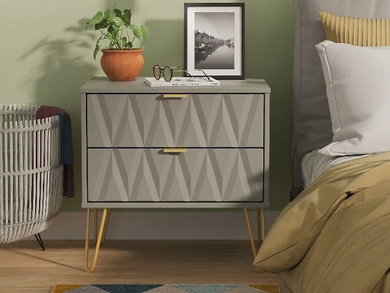Welcome Furniture Diamond 2 Drawer Midi Chest Storage Cabinet