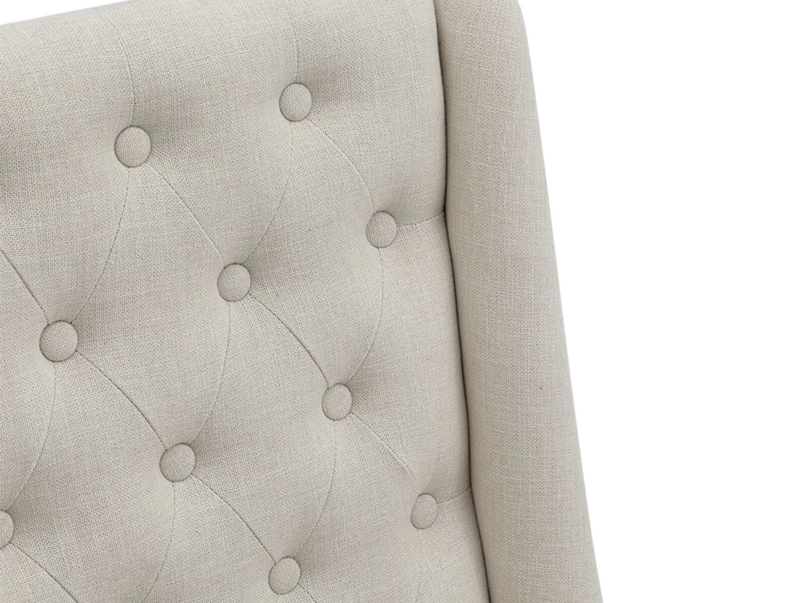 Living & Home Tufted Upholstered Dining Bench with Backrest Beige Linen Rubberwood – view 3