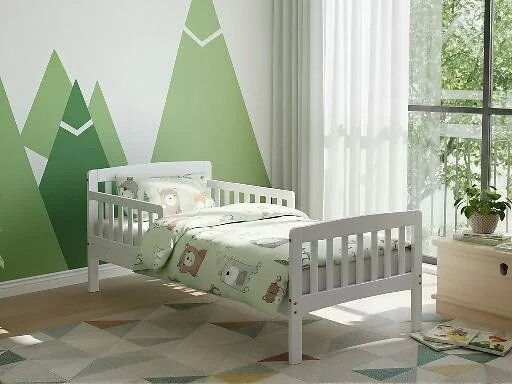Kidsaw Jinsen Toddler Bed with Guard Rails White – view 3