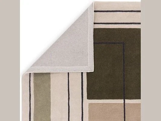 Asiatic London Reef Outline RF21 Rug Khaki Olive Wool – view 5