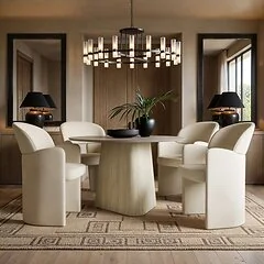 SOLACE+CO Elin & Estella Round Dining Table with 4 Chairs