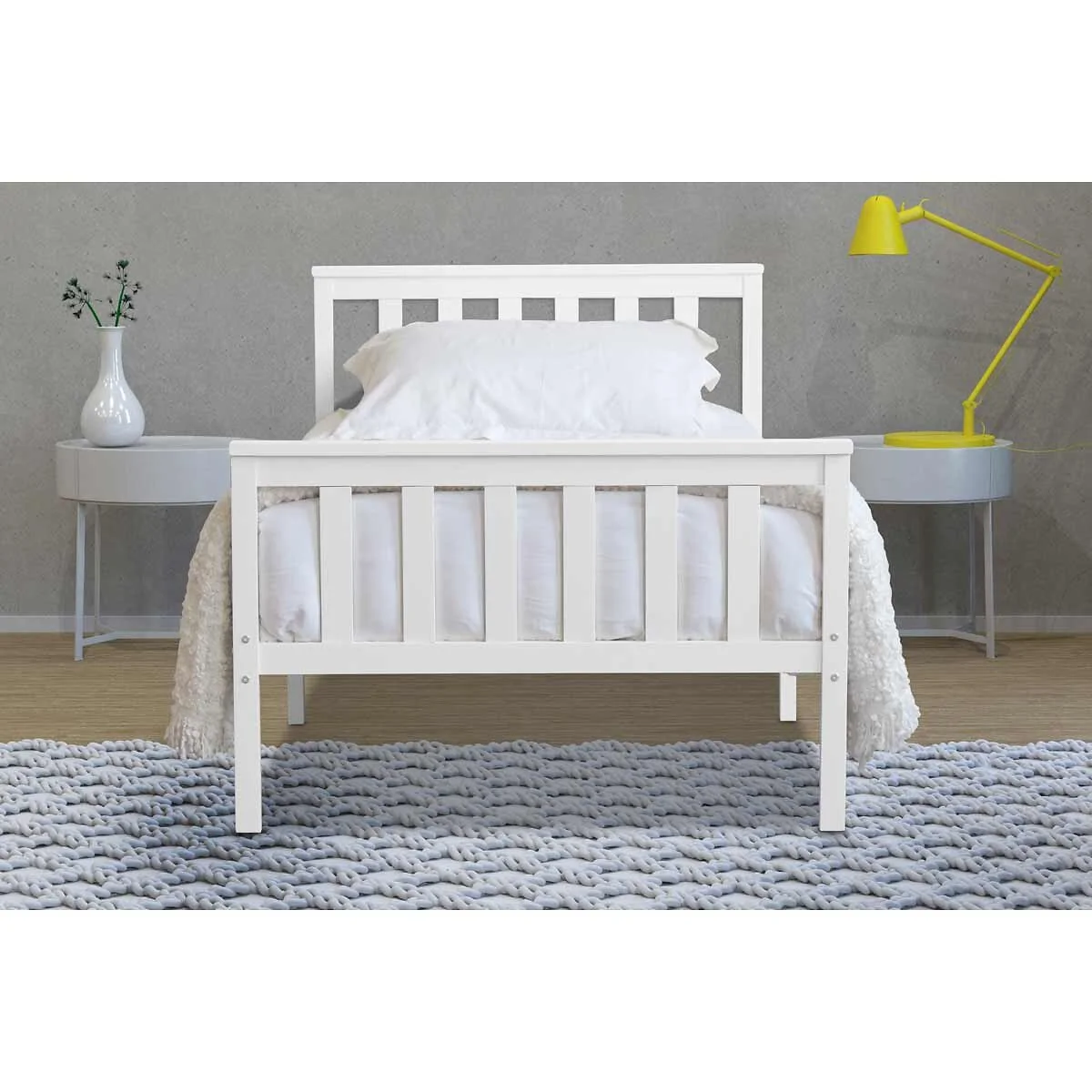 Flintshire Furniture Marnel White Wooden Bed Frame