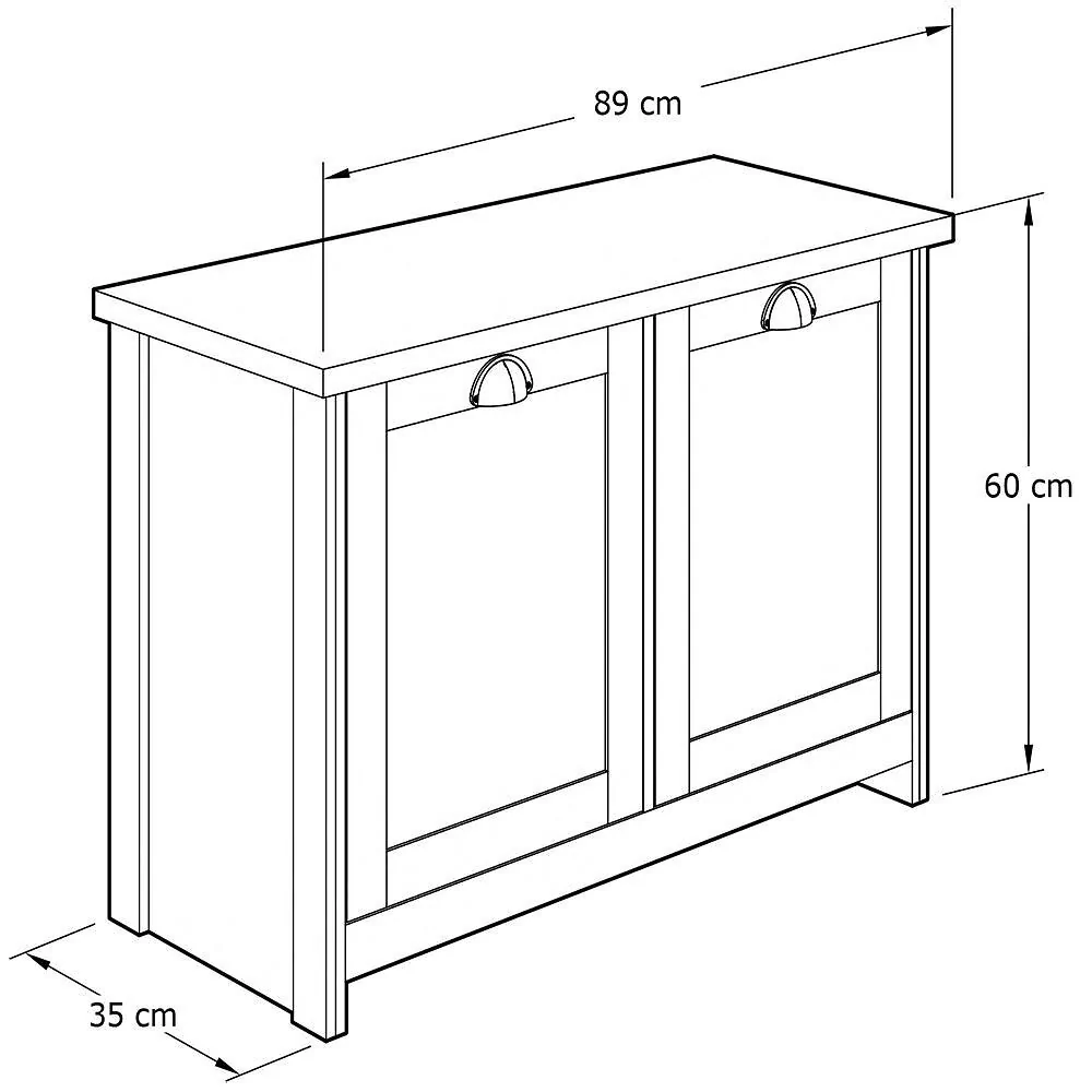 Two door shoe organiser cabinet with shelves