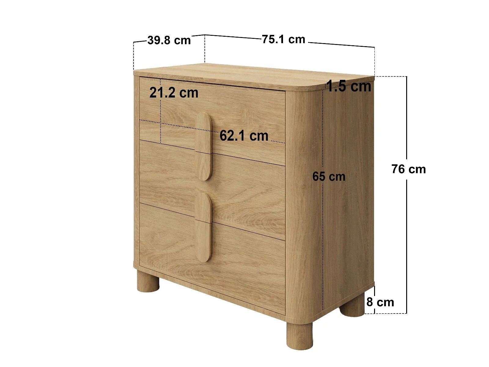 SOLACE+CO Remington 3 Drawer Chest of Drawers – view 9