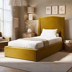 SOLACE+CO Blaine Single Winged Headboard Ottoman Bed
