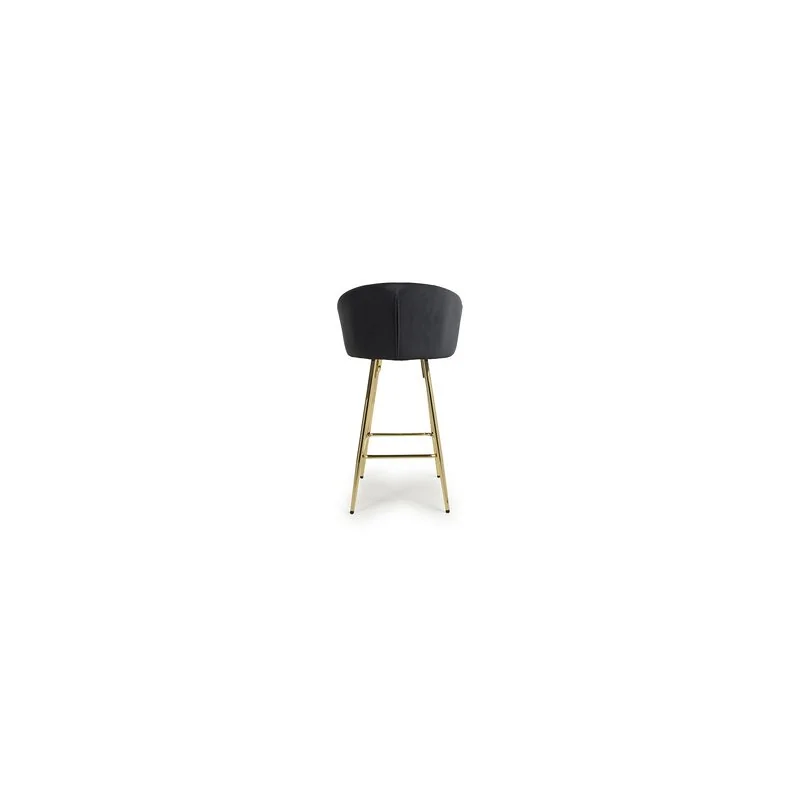 Volero Brushed Velvet Black Bar Stool image 5