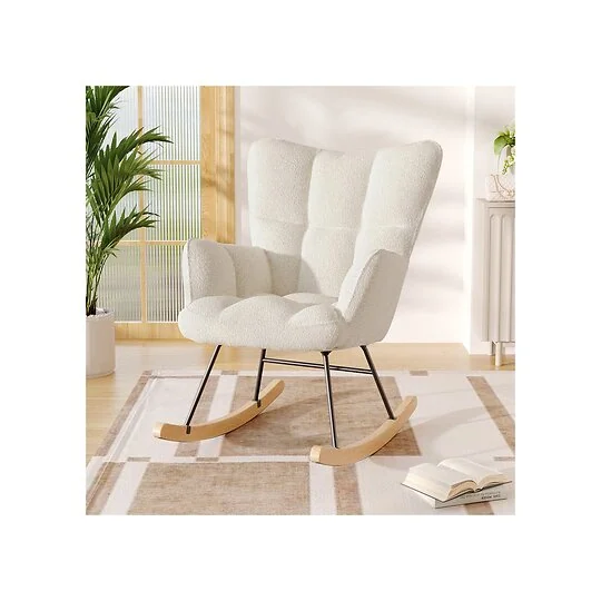 Living & Home Tufted Upholstered Rocking Chair