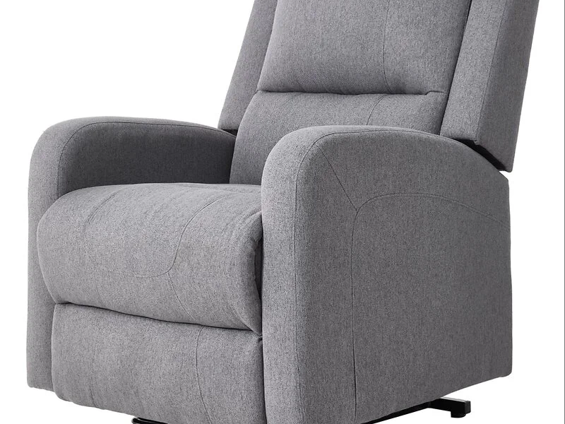 Living & Home Single Recliner Armchair with Massage and Heat Linen Push Back Reclining Chair