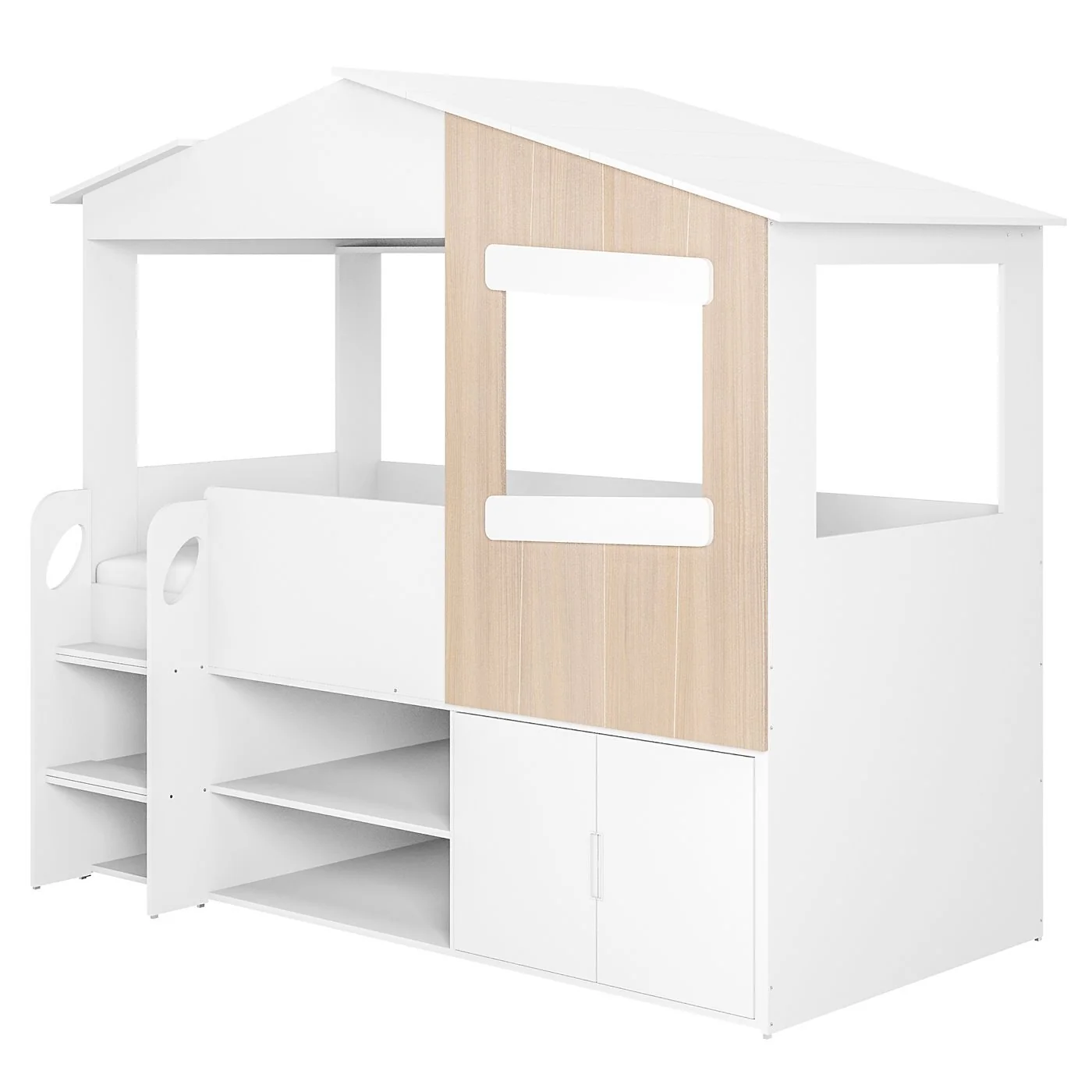 Flair Dreamland House Bed With Storage White and Oak image 6