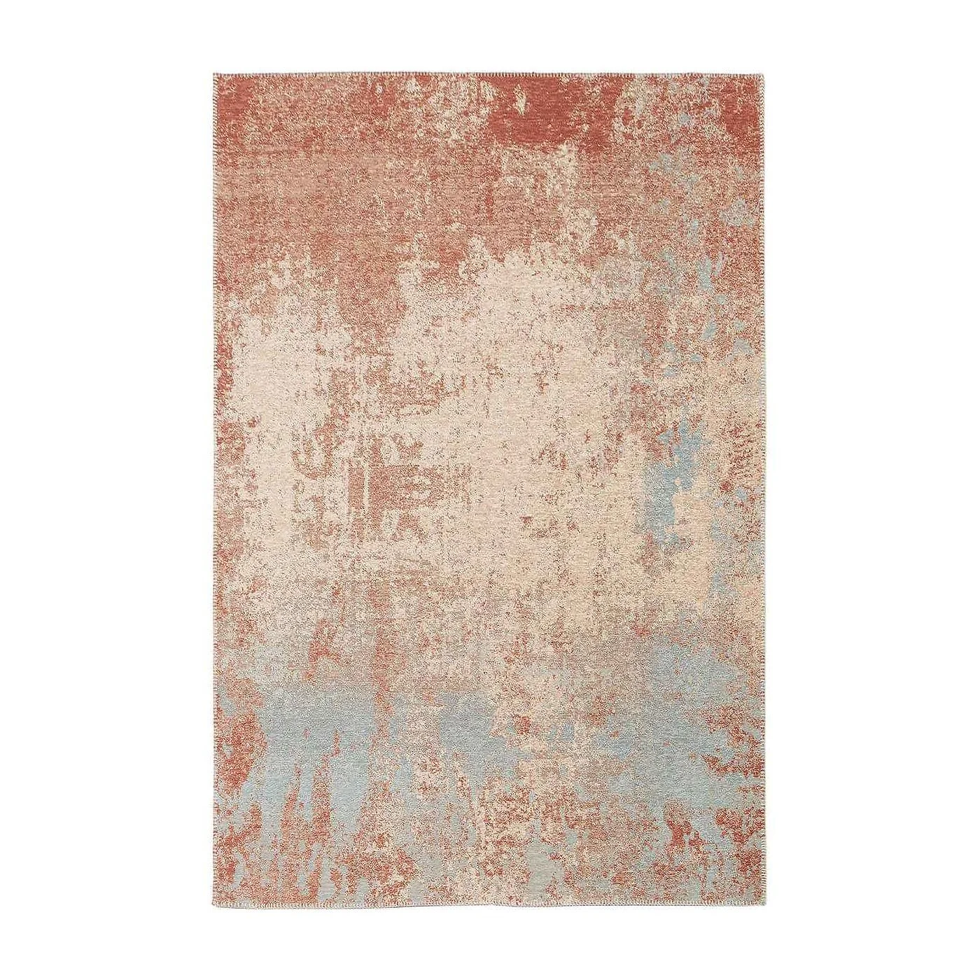 Maze Rattan Earth Abstract Blue Outdoor Rug