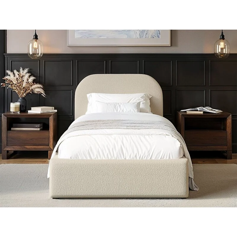 Flair Alba Single Ottoman Bed Cream Boucle Fabric image 2
