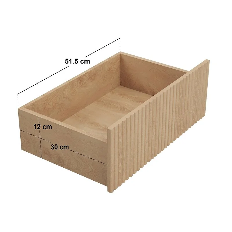 SOLACE+CO Velmor Ribbed Chest of 6 Drawers Oak image 7