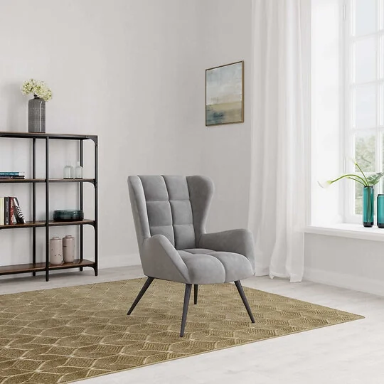 Alphason Dalton Chair in Grey Velvet