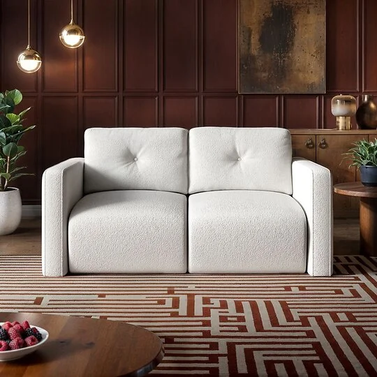 SOLACE+CO Wilfie 2 Seater Beige Chenille Sofa