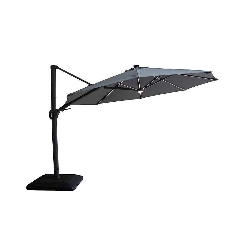 Maze Rattan Aramis LED 3.5m Round Rotating Cantilever Parasol image 2