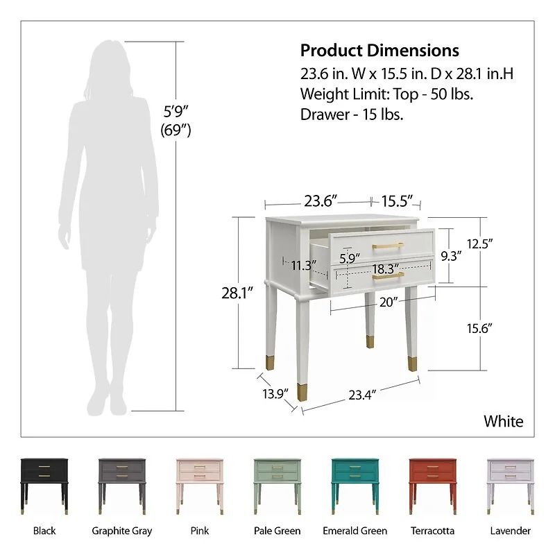 Dorel Westerleigh End Side Table view 3