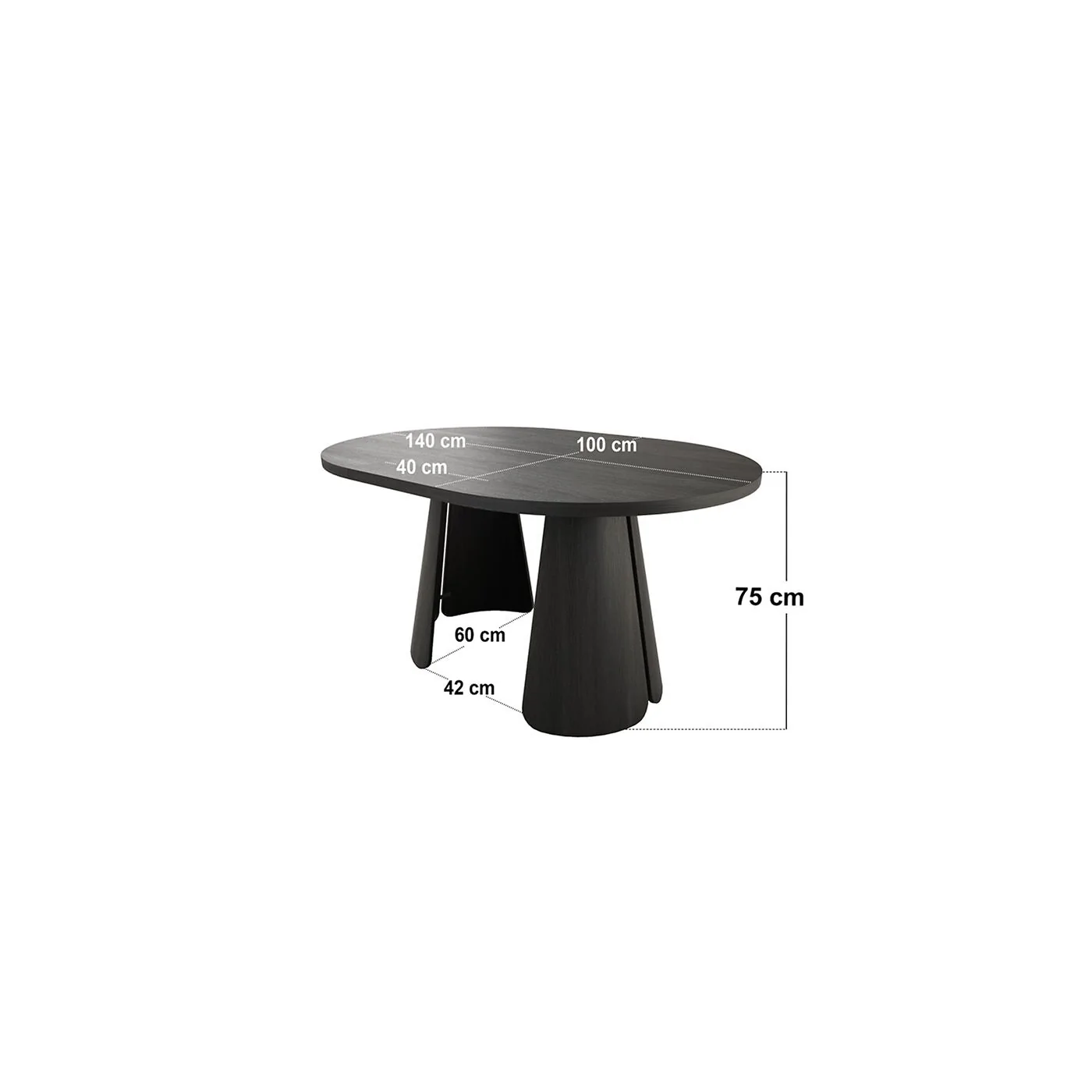 SOLACE+CO Ebony 3-in-1 Round Extendable Dining Table Black image 13