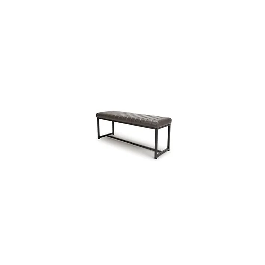 Archer Leather Effect Grey Bench