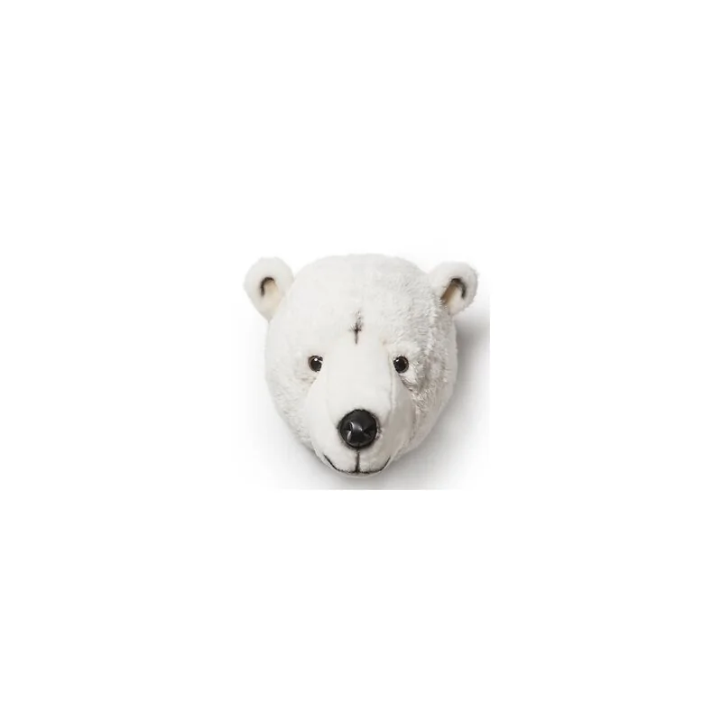 Basile the  Polar Bear Plush Animal Head Wall Decor image 2
