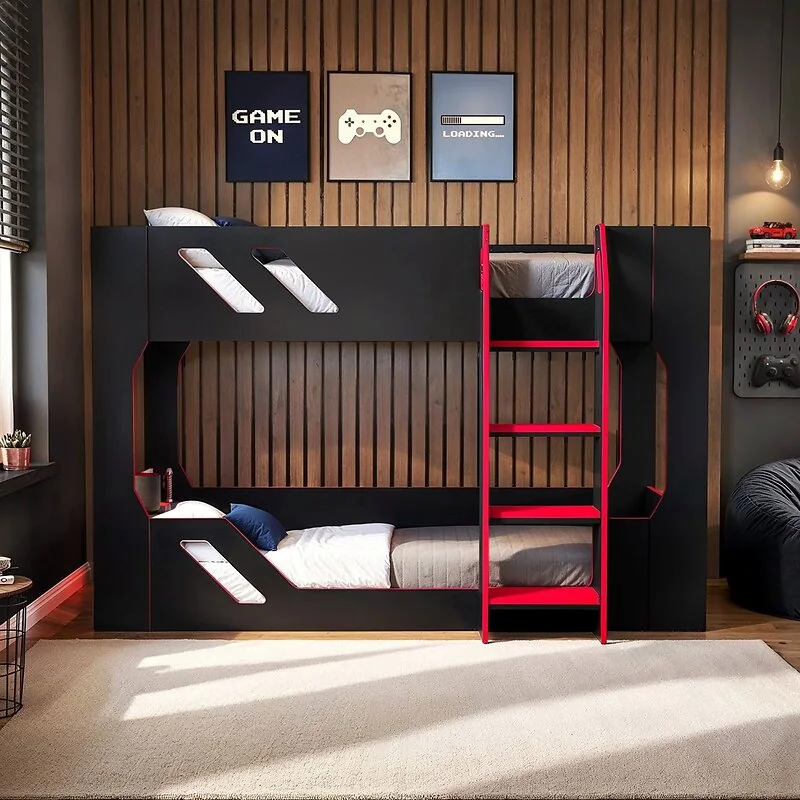 Recoil Shuttle Gaming Bunk Bed Black & Red image 2
