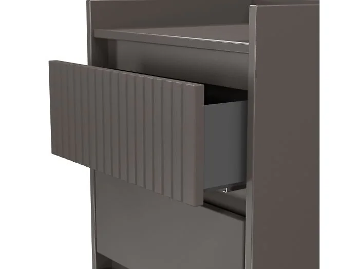 Slim 5 drawer storage cabinet with fluted front design