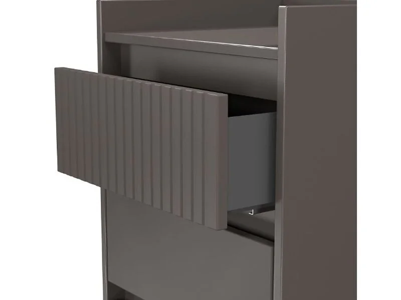 Slim 5 drawer storage cabinet with fluted front design