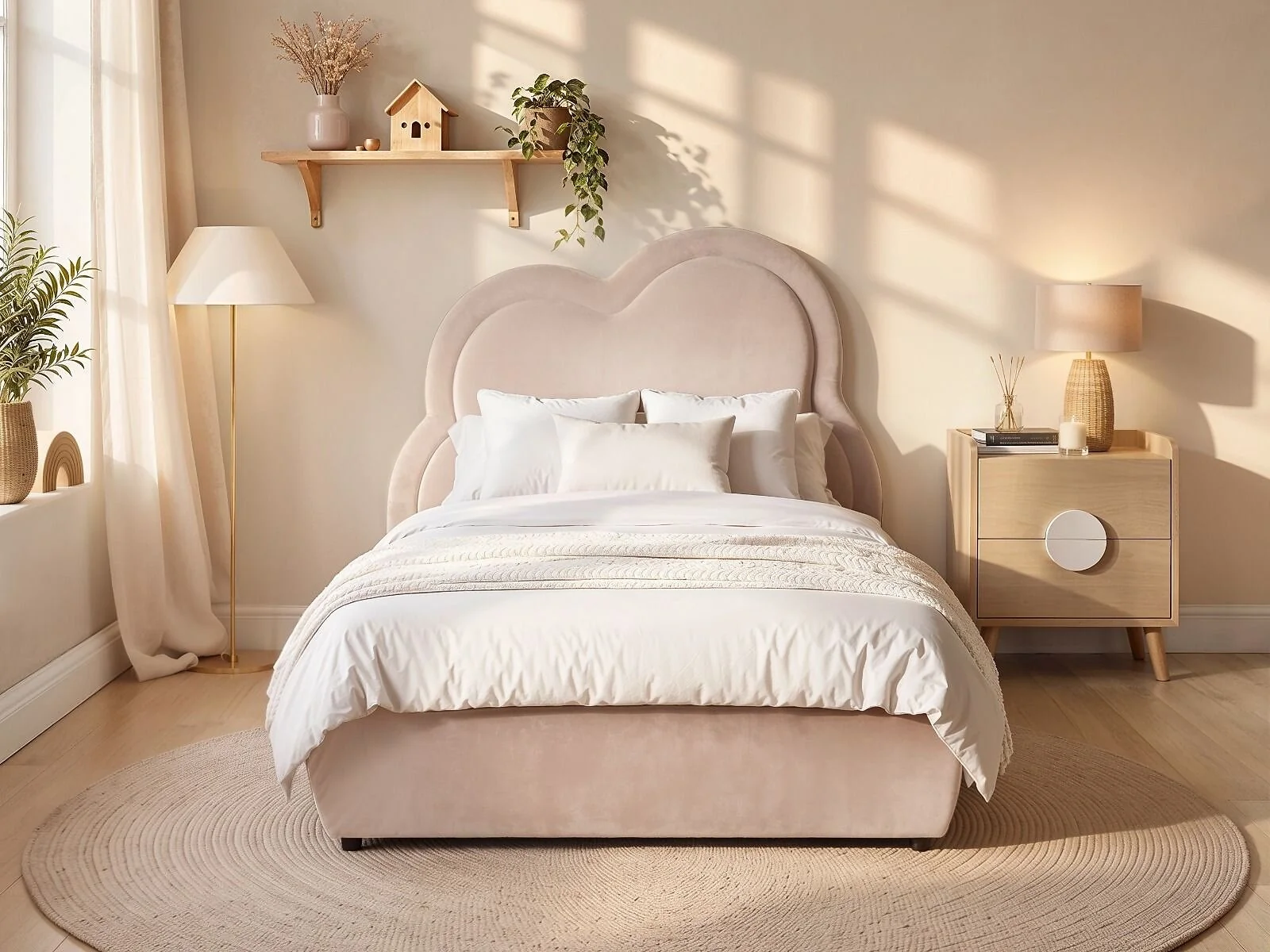 Flair Elyna Single Upholstered Bed with Cloud Headboard – view 5