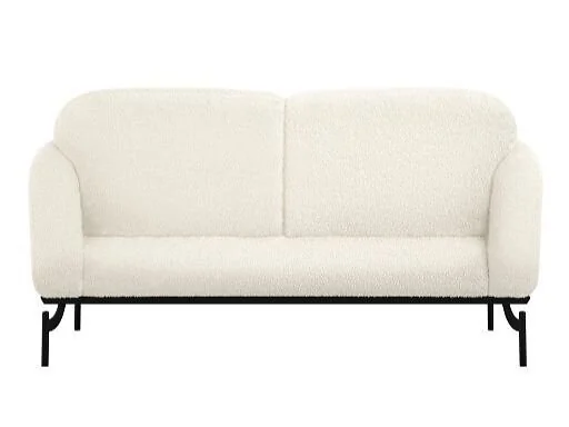 LPD Larsa 2 seater Sherpa sofa in cream with black metal legs- cutout