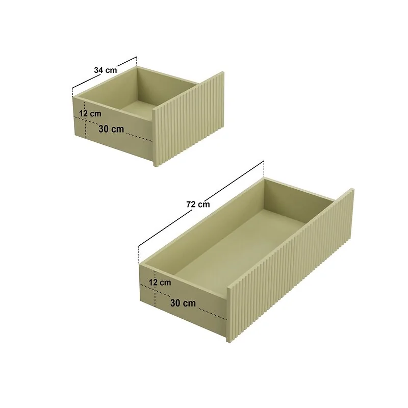 SOLACE+CO Velmor Ribbed Chest of 5 Drawers Olive Green image 7