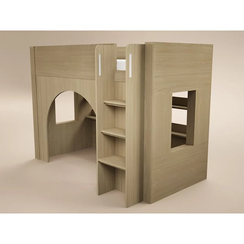 Flair Kaska Ribbed Mid Sleeper Bed Oak image 4