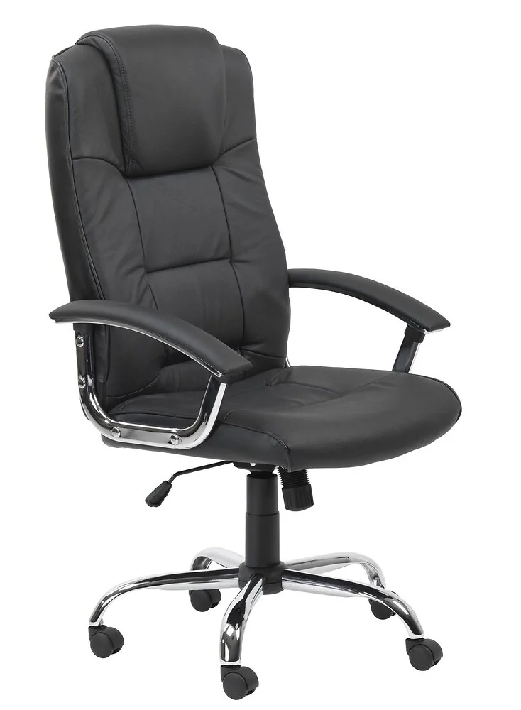 Dorel Houston Office Chair with High Back in Leather Cream
