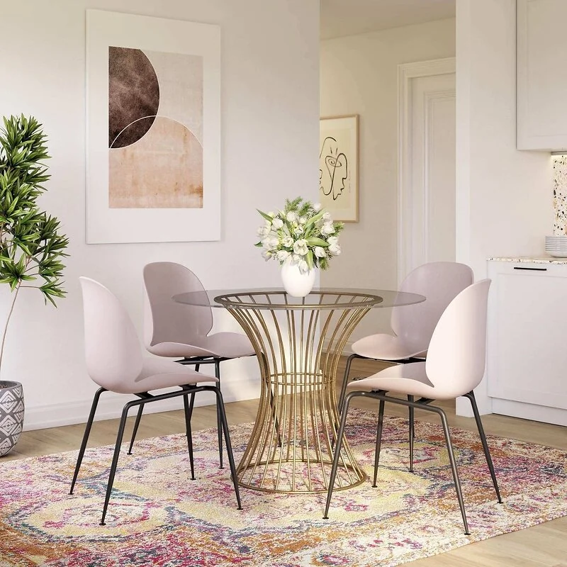 Dorel Aria Resin Dining Chair Light Pink 4 Pk view 4