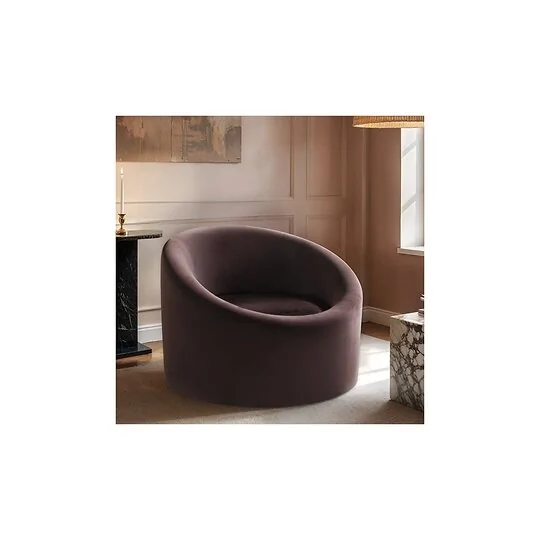 SOLACE+CO Amari Mocha Velvet Accent Chair