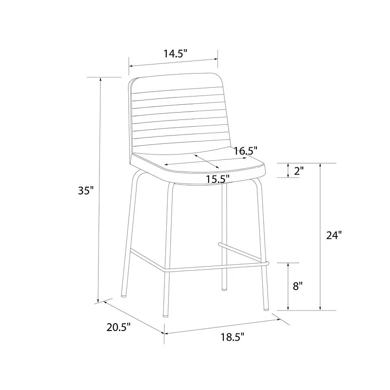 Dorel Corey Counter Stool Grey Linen view 2