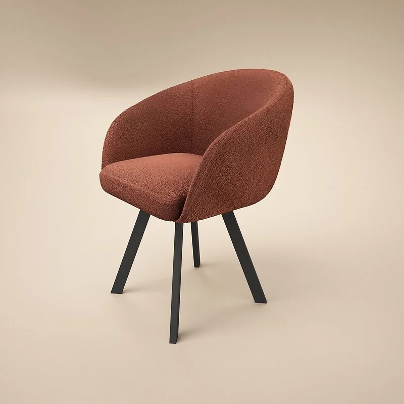 SOLACE+CO Vito Dining Chair Set of 2 Brown Fabric image 3