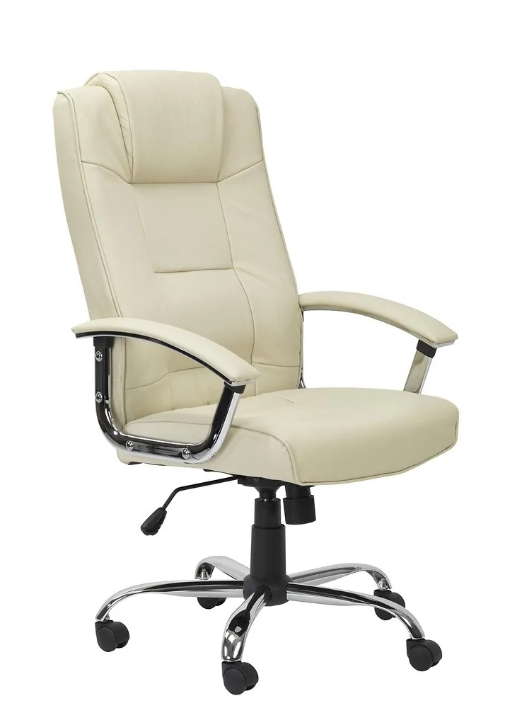 Dorel Houston Office Chair with High Back in Leather Cream