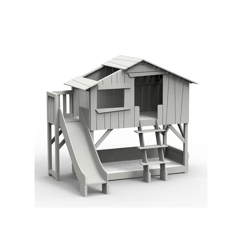 Mathy by Bols Treehouse Bunk Bed with Platform & Slide available in 3 Sizes & 26 Colours image 8