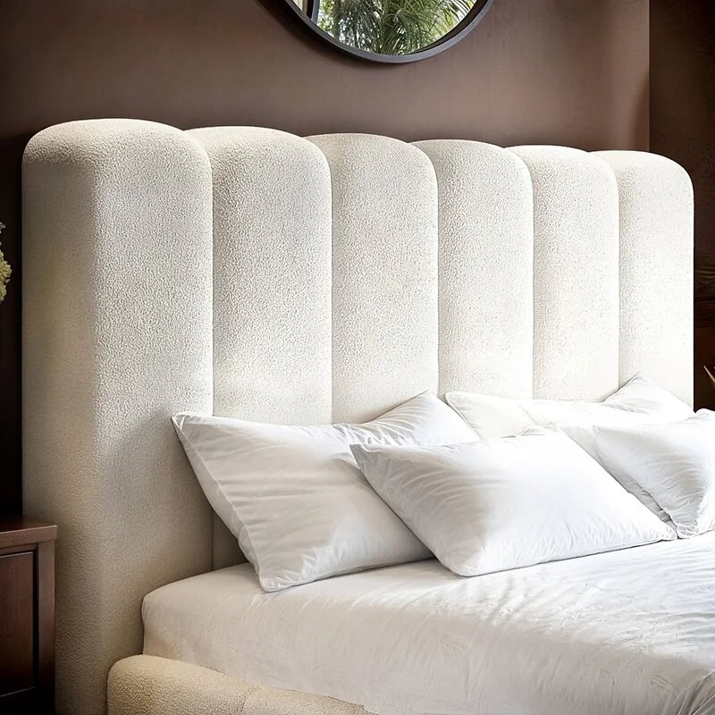 Solace+Co Emilie Ribbed Ottoman Bed Cream Boucle image 4