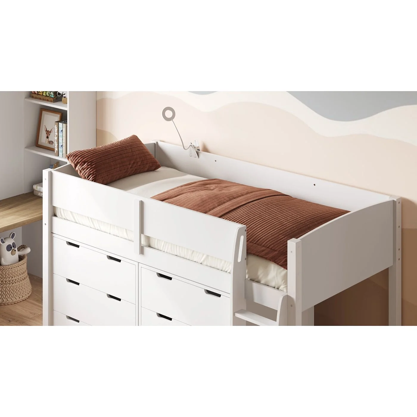 Flair Loop Midsleeper Bed Storage Set White image 4