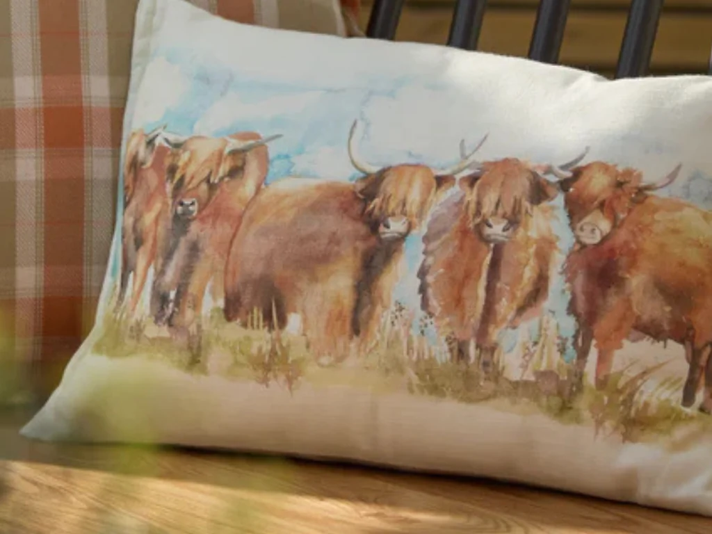 Voyage Maison Highland Cattle Outdoor Reversible Cushion