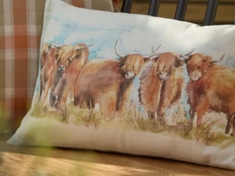 Voyage Maison Highland Cattle Outdoor Reversible Cushion