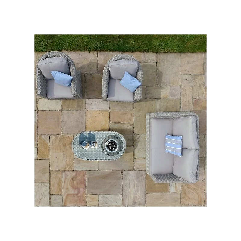 Maze Rattan Oxford 2 Seat Rattan Sofa Set - With Fire Pit Coffee Table image 4