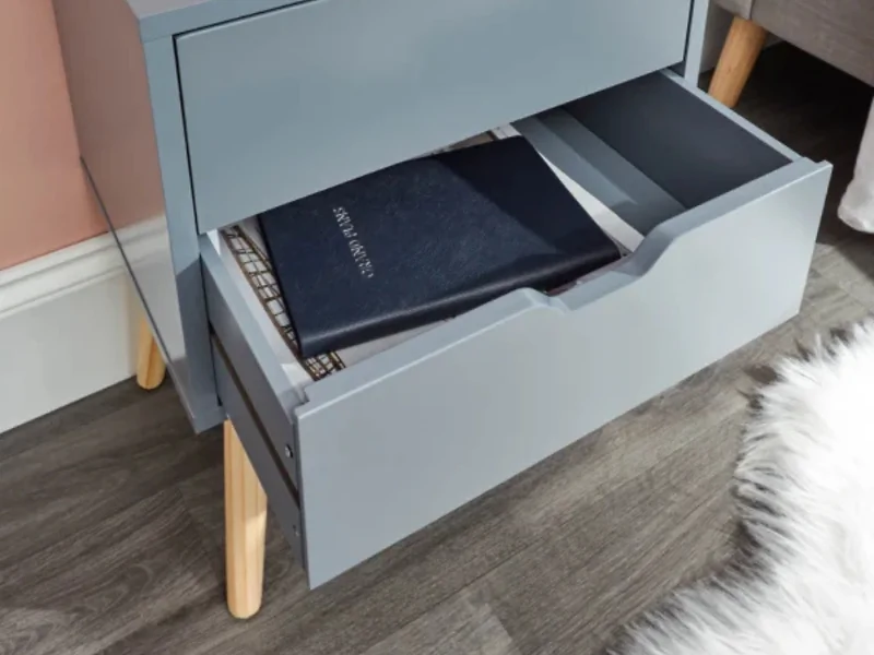 Scandi bedside table with two drawers