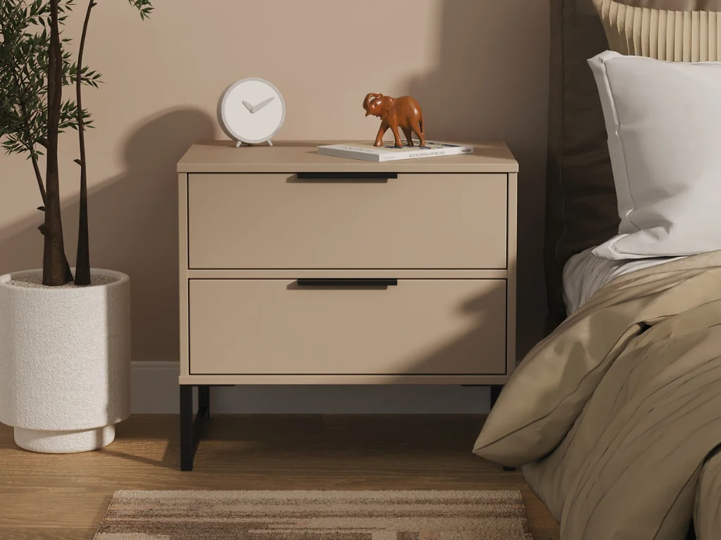 Welcome Furniture Diego Double 2 Drawer Midi bedside cabinet