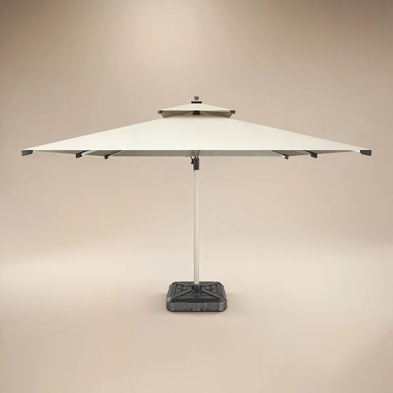 SOLACE+CO Soleil 3m Square Garden Parasol with Solar LED Lights Beige image 8
