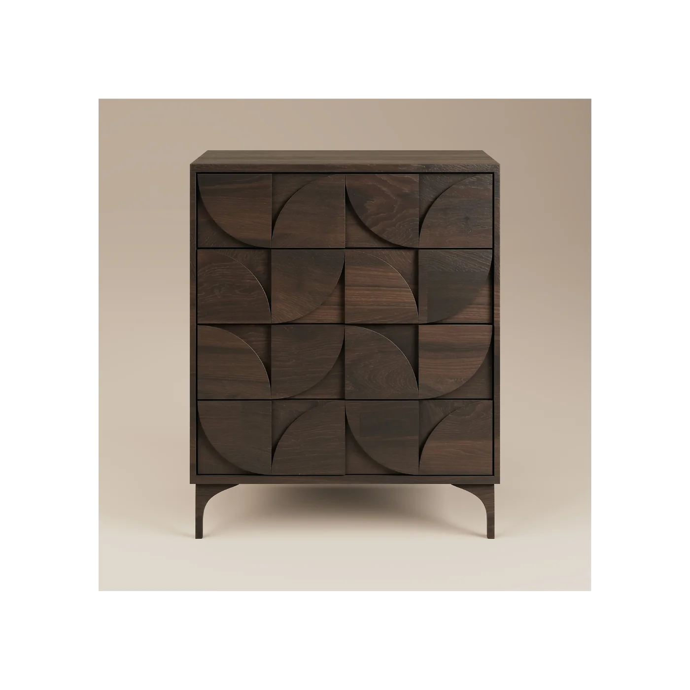 SOLACE+CO Leon Geometric Chest of Drawers Walnut image 4